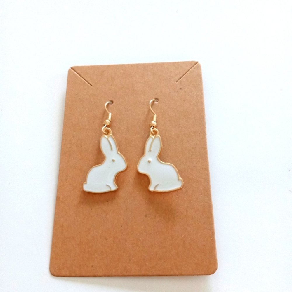 White Bunny Earrings